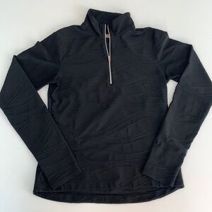 Lucy black textured 1/4 zip pullover, women’s S, EUC